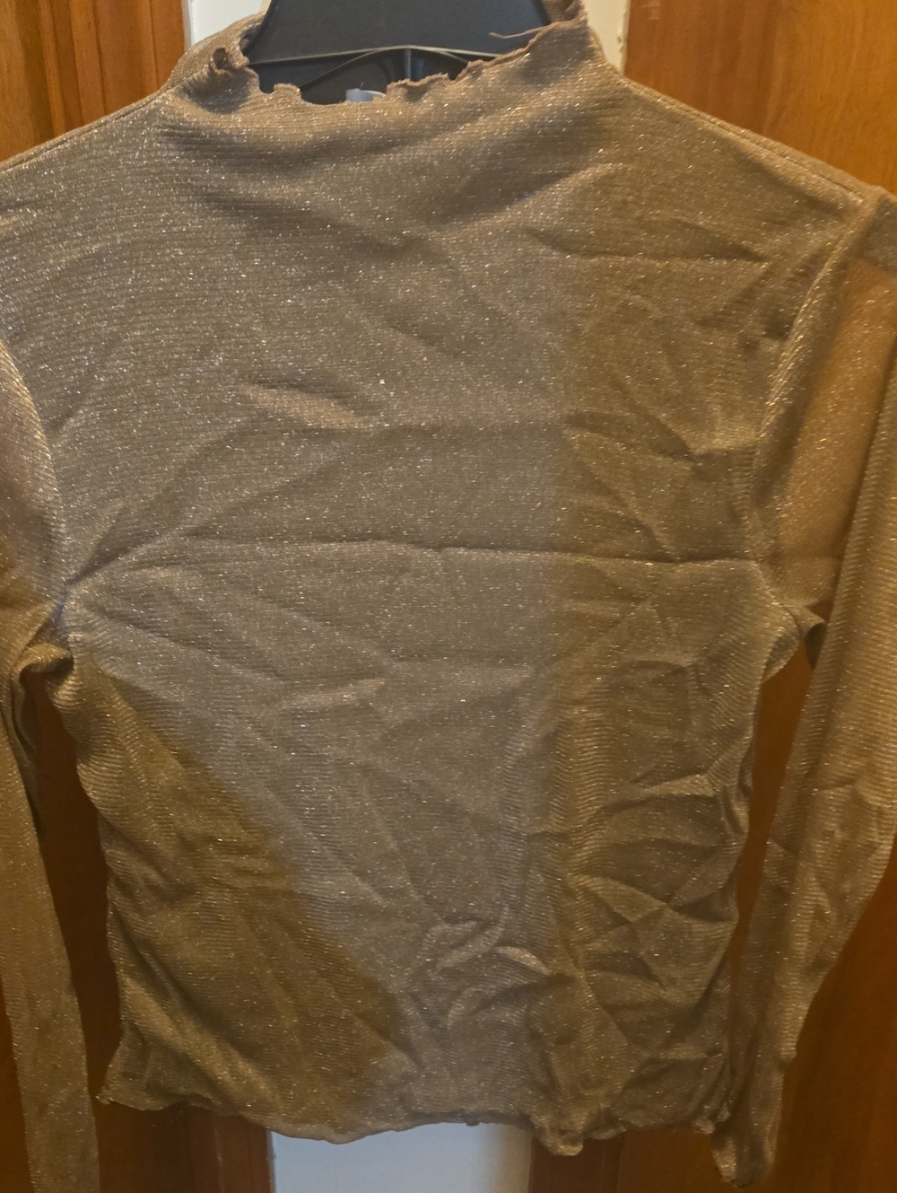 Maurices Metallic Sheer Long-Sleeve Top - Gold